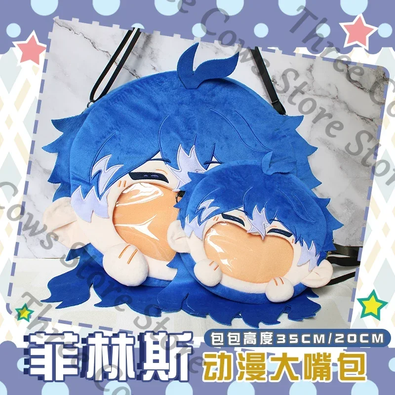 

Anime Genshin Impact Kyryll Chudomirovich Flins Cosplay Cartoon Big Mouth Bag Messenger Bags Fluffy Ita-bag Backpack Fans Gift