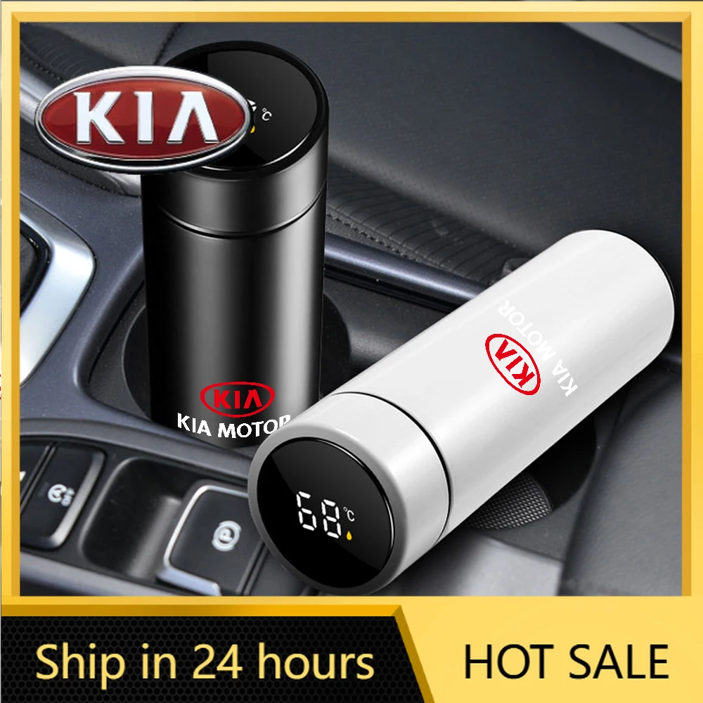 

2026 Hot Car Sticker Stainless Steel Intelligent Thermos Cup Temperature Display Thermos Bottle For KIA KN Rio Sportage Cerato S