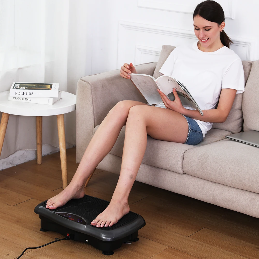 High Quality Home Use Power Vibration Exercise Machine ABS Material Electromagnetic Fitness Vibrator Plate Treats Whole Body