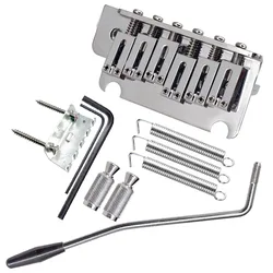 1 Set Tremolo Bridge Thickened Base 6 String Saddle Tremolo Bridge Electric Guitars Basses Replacement Accessories