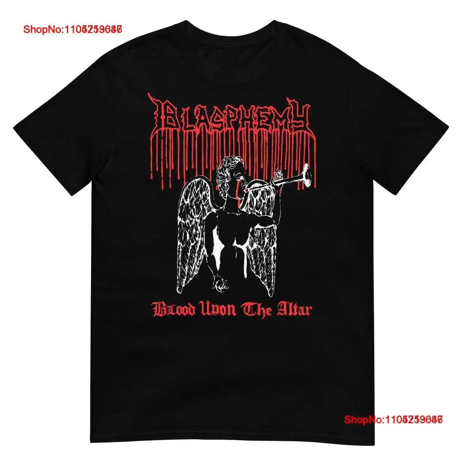 BLASPHEMY Blood Upon The Altar Print 1 One Sided T SHIRT vintage Washed Casual Stretched Slightly homme fashion vintage Washed