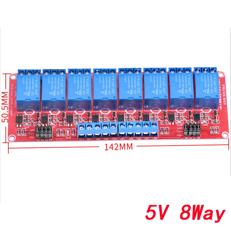 1 2 4 6 8 Channel 5V 12V 24V Relay Module Board Shield with Optocoupler Support High and Low Level Trigger for Arduino