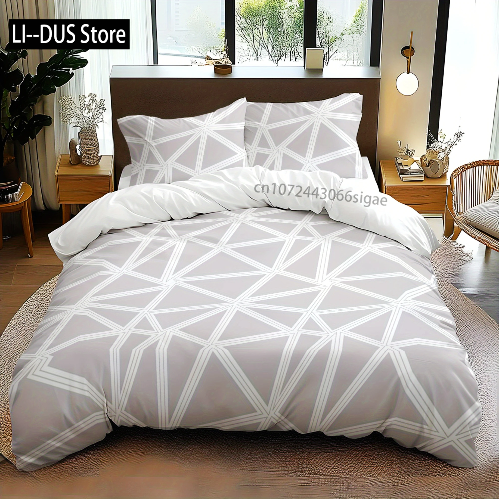 Bedding Set With Digital Print Duvet Cover Set Featuring Watercolor Leaves Colorful Flowers Cloud Patterns Plaid Cartoon Animals