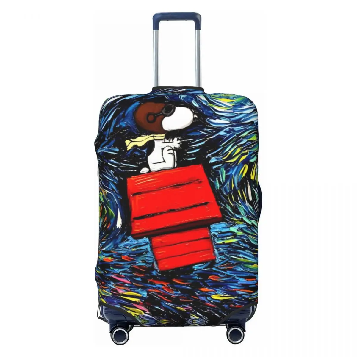 Snoopy Starry Night Pop Art Painting Suitcase Cover Business Protection Holiday Useful Luggage Case