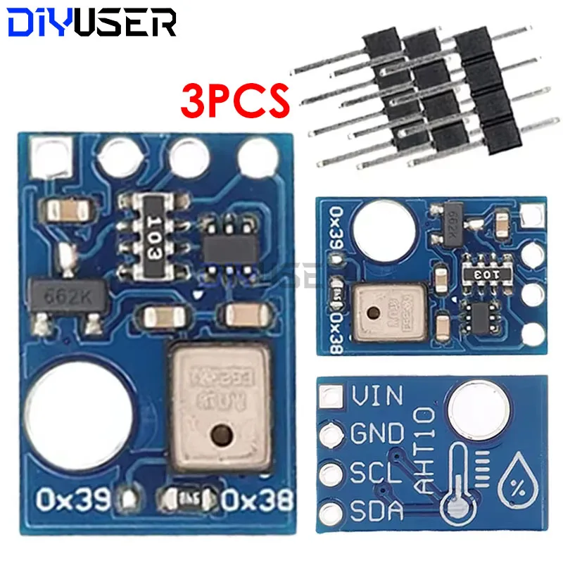 DIYUSER 3pcs AHT10 Sensor High Precision Digital Temperature and Humidity Module I2C Replace DHT11 SHT20