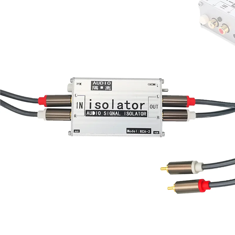 3.5 Audio Isolator Common Ground Noise Current Acoustic Amplifier Noise Canceller RCA-2 Car Filter
