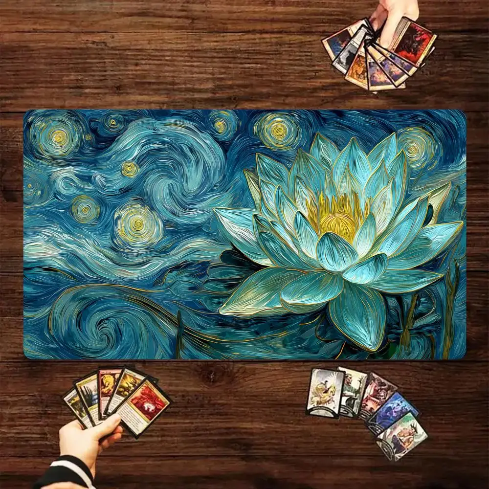 Digital Art Giant Lotus Magic Card Battle Mat TCG Playmat Anti-slip Base 35X60CM Gathering Gaming Mats Board Game Mat for TCG