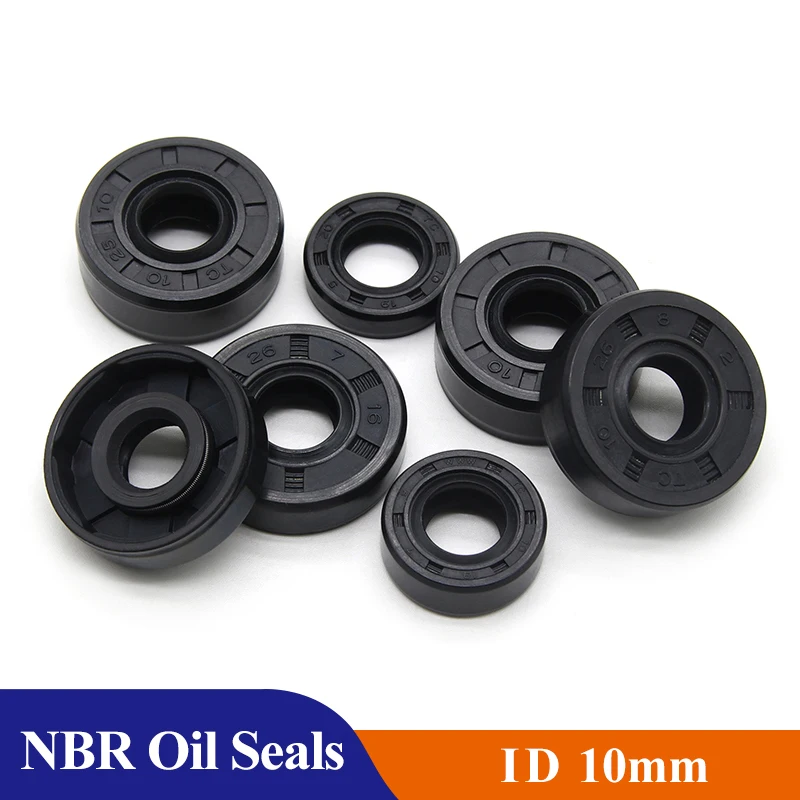 2/5pcs NBR Oil Seal ID 10mm TC-10*17/18/19/20/22/25/26*5/7/8/10mm Nitrile Rubber Shaft Double Lip Oil Seals Gasket