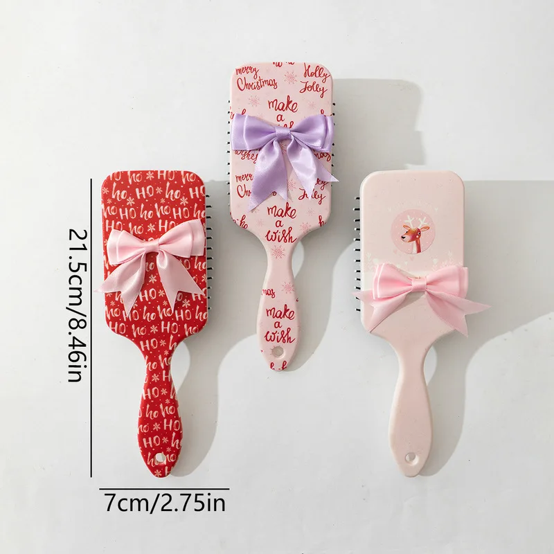 Hair Comb With Mirror Foldable Comb Travel Portable Massage Women Girl Hair Brush Pink Bowknot Comb Styling Tools Gift view 4