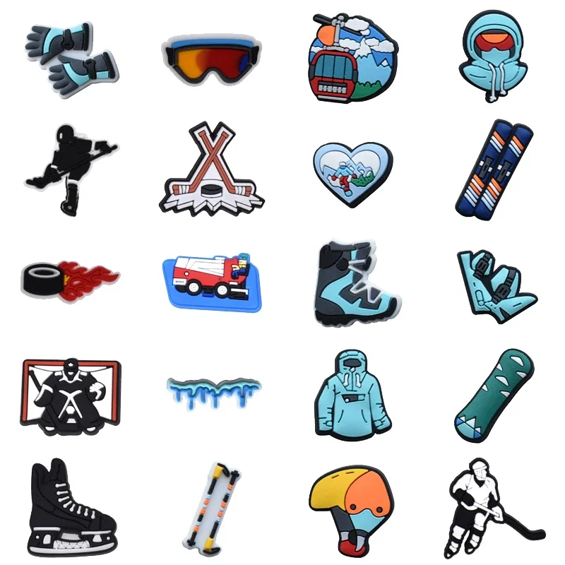 Ski Athletes Shoe Charms for Crocs Sandals Kids Clogs Pins Boy Girls Badges Men Jeans Women Decorations Buckle Shoes Accessories