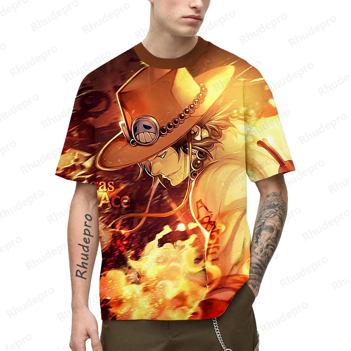 قطعة واحدة 2025 جديد اليابان أنيمي Portgas D Ace ثلاثية الأبعاد الطباعة تأثيري تي شيرت المرأة والأطفال الشارع تي شيرت بلايز كبيرة باردة