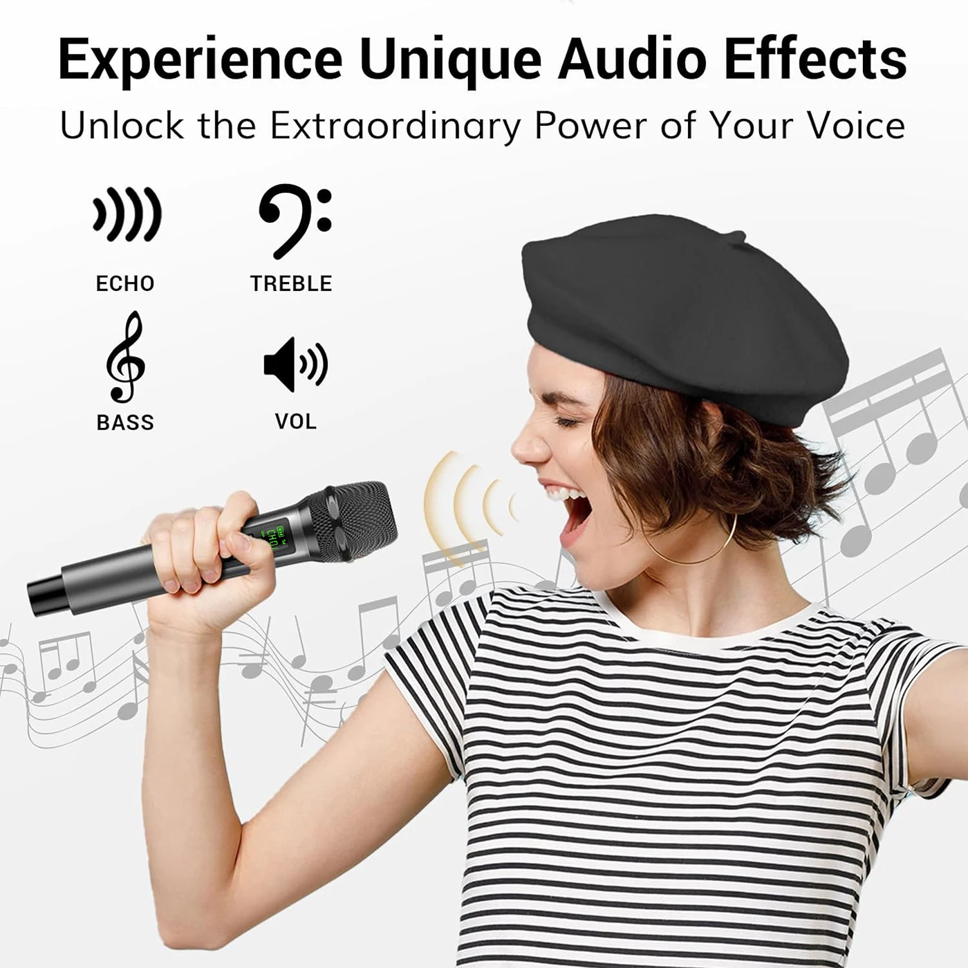 Heikuding ไมโครโฟนไร้สาย UHF Dual ไร้สายแบบไดนามิกไมโครโฟนระบบแบบชาร์จไฟได้สําหรับคาราโอเกะร้องเพลง DJ ไมโครโฟน