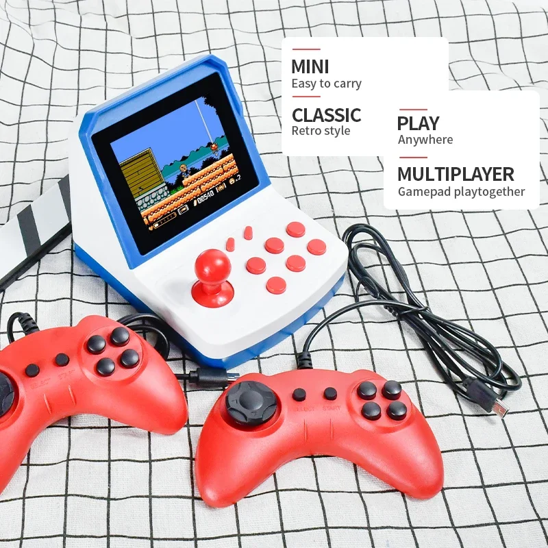 for A6 Plus Mini Arcade 3.5 Inches Handheld Retro Game Console FC Support TV Display Built-In 600 Gift for Kid