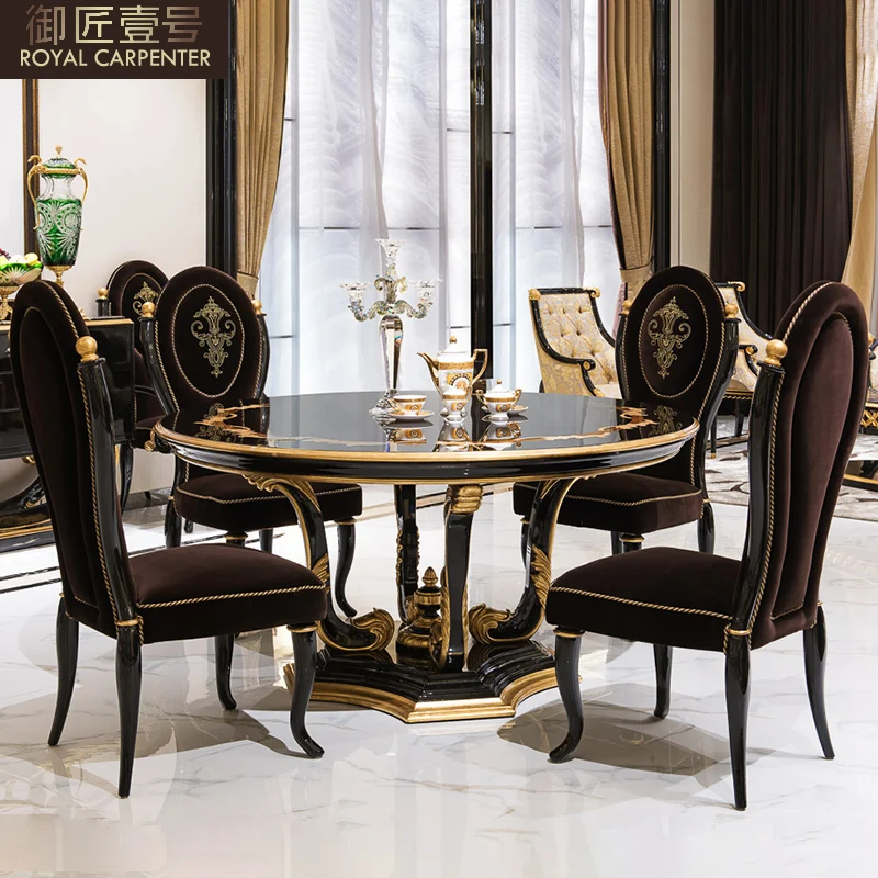 

European round table large 1.8 meters 8 people large table American 1.5 meters small dining tables and chairs