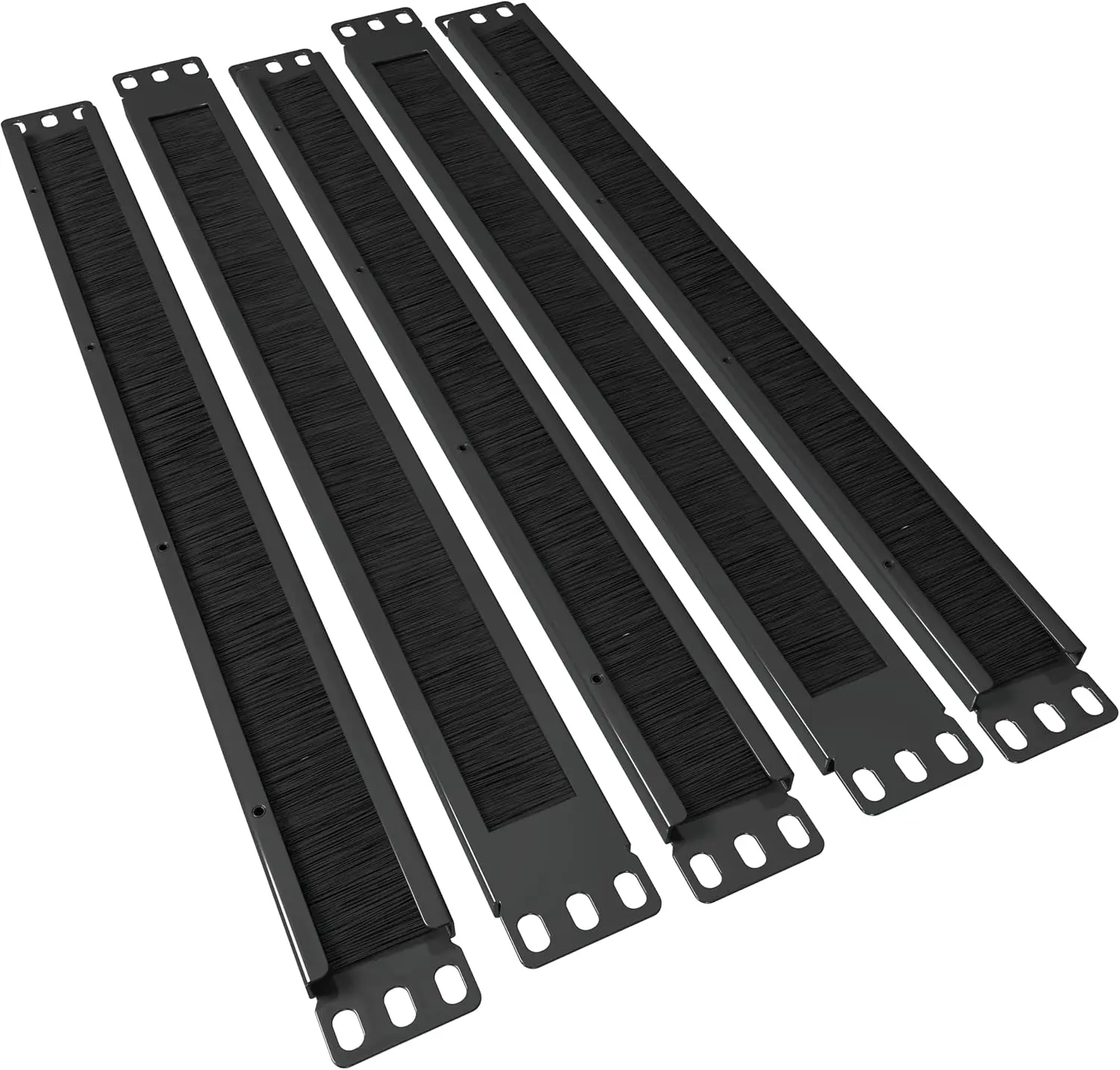 

5-Pack 19" Rackmount Cable Management Panel for Server Cabinets - Enhances Airflow, Reduces Dust