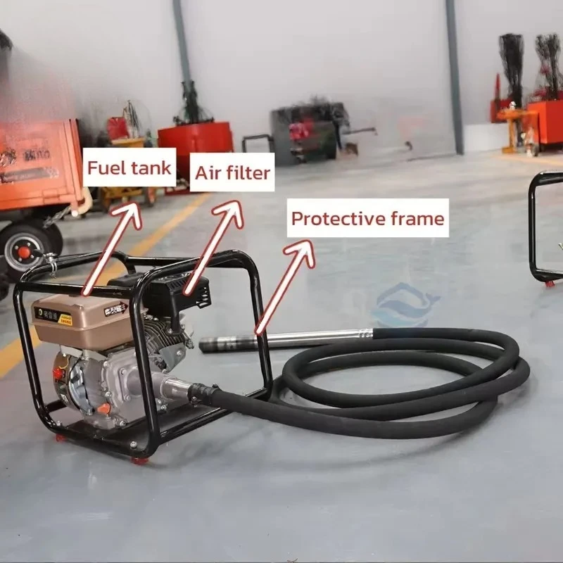 50mm Diesel   Concrete Vibrator Poker 4m 6m Insertion Rod Construction Tool for Concrete Slurry Compaction