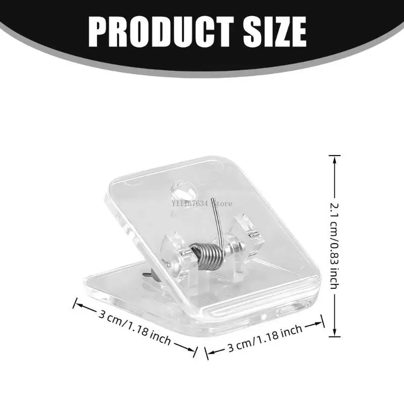  Small Clear Acrylic Square Clips Secure Grip for Note File Photo School Supplies