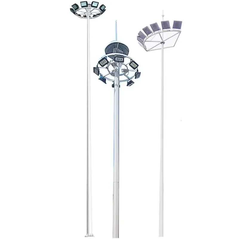 30 Meters Galvanized Street Light Pole Basketball Court Light Pole 16m High Mast Lighting Pole