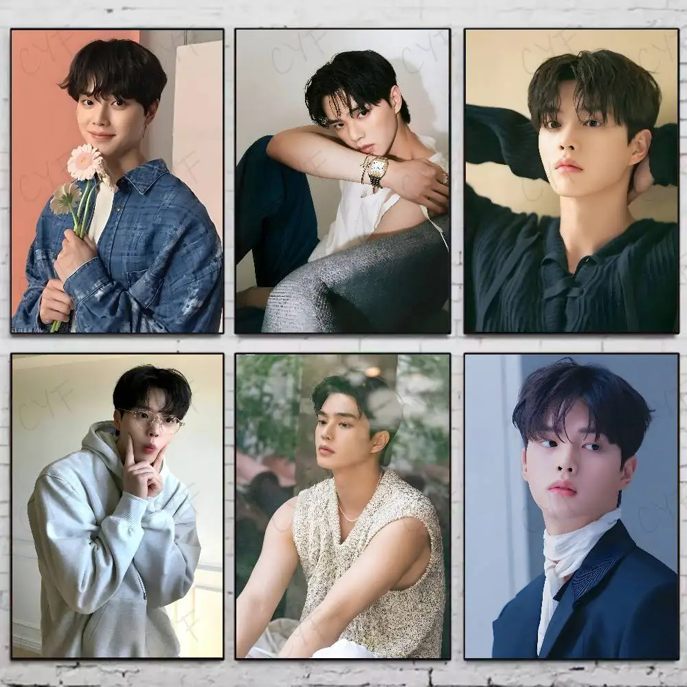 Korean Actors Song Kang Poster Self-Adhesive for Bedroom Home Decor High Quality Stickers Painting Wall Art
