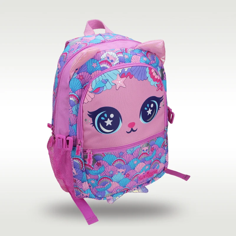 Mochila Original para Crianças, Mochila Feminina, Gato Shell Rosa, Papelaria Kawaii Aprendizagem, Austrália Smiggle, 16"