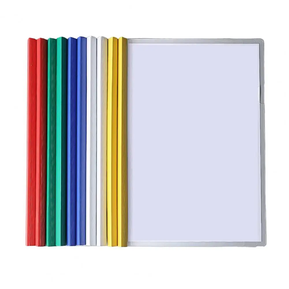 10 Pcs Report Folders with Clear Cover And Sliding Bar, A4 And Letter Size Report Covers, Clear Presentation Folder Binder for S