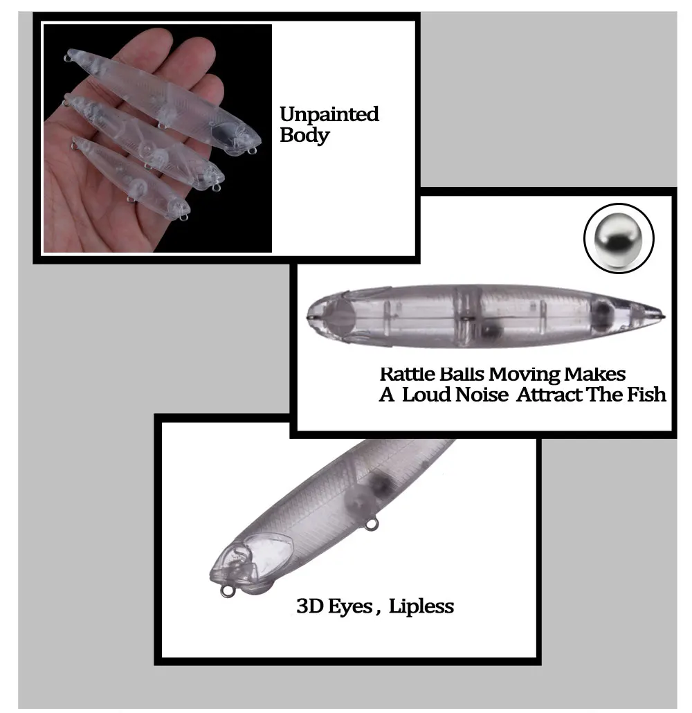 Chan'sHuang 20 قطعة غير مصبوغ الفراغات الطعم 65 مللي متر/85 مللي متر/10 مللي متر العائمة قلم رصاص المشي DIY بها بنفسك اليدوية الاصطناعي الصيد إغراء معالجة