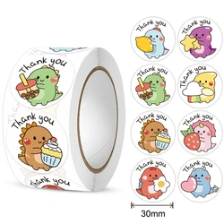 50-300pcs 1 Inch Thank You Stickers Cartoon Dinosaur Labels for Packaging Baking Labels Gifts Seal Decor Children's Stickers