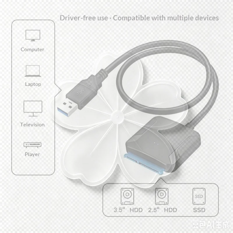 1 Set 3.5/2.5 Inch SSD HDD Hard Drive Disk Converter SATA To USB 3.0 Adapter Cable Support UASP 12V US EU
