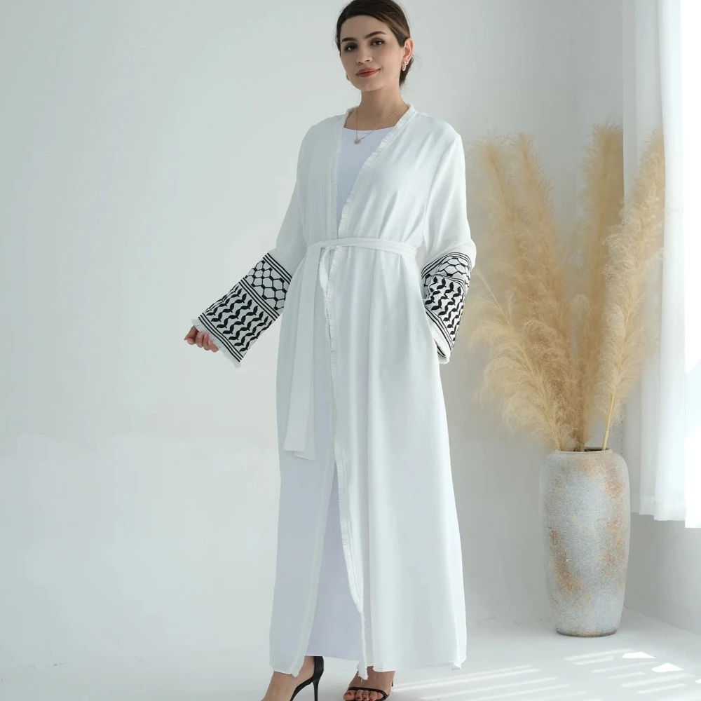 

White Black Kimono Abaya Damen Dubai Turkey Islam Kebaya Muslim Dresses Abayas For Women Jalabiya Caftan Marocain Femme Djellaba