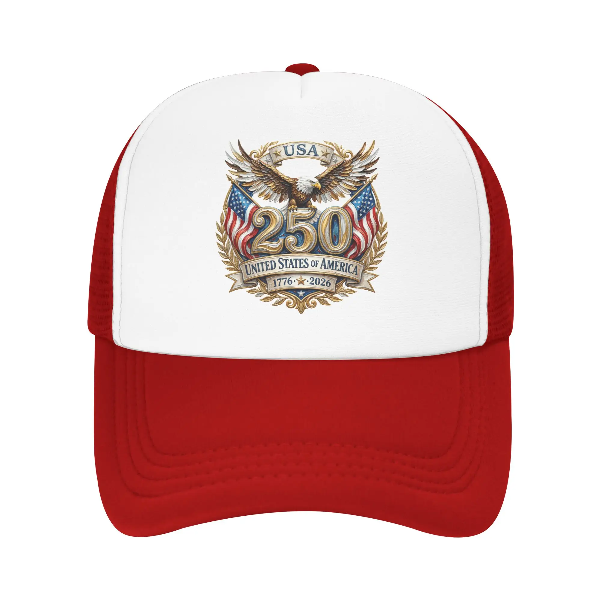 250 Years of Freedom 1776-2026 Eagle Mesh Baseball Caps Unisex Sun Hat Independence Day Dad Hat Adjustable Summer Trucker Caps