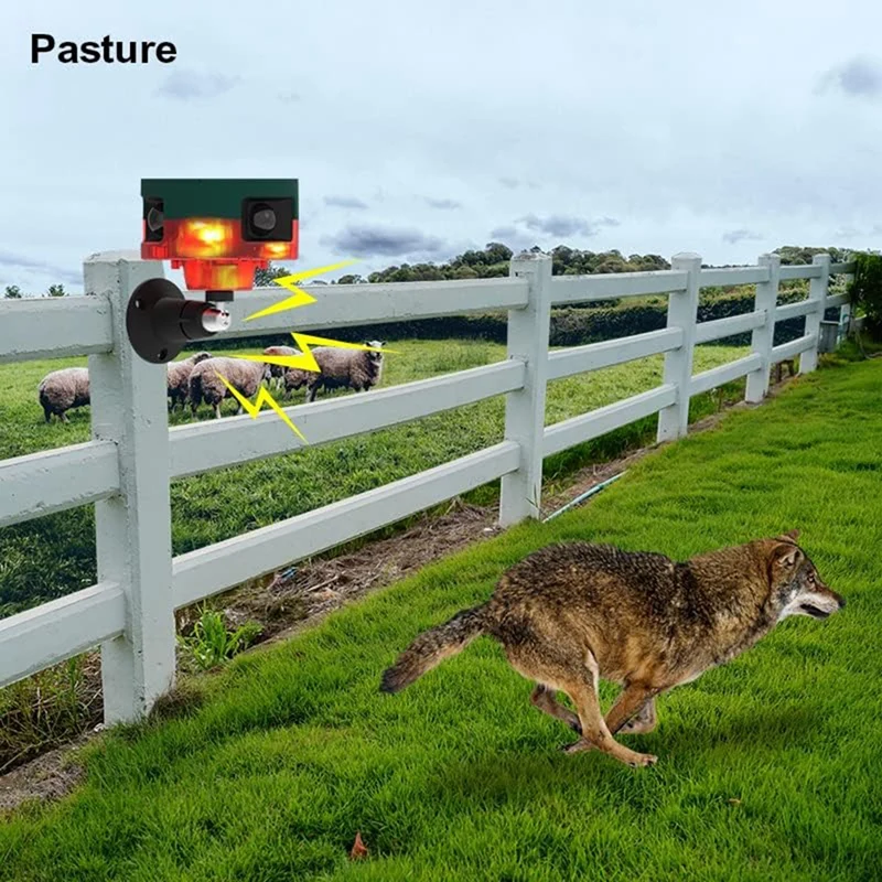 Solar Outdoor Motion Sensor Siren, 360° Detection Siren, Animal Repellent, Voice Recording Speaker 129Db Durable Easy To Use