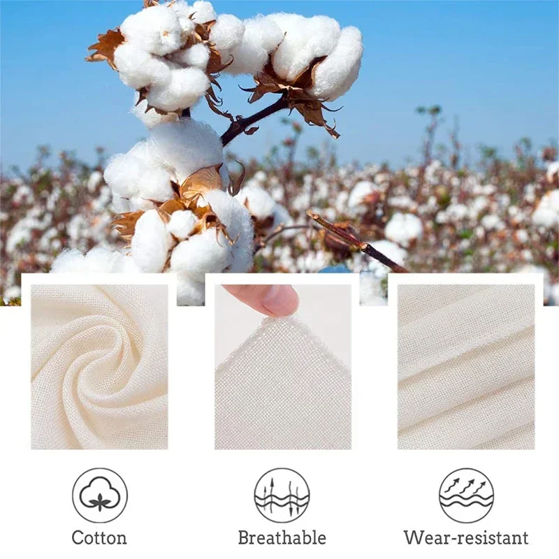 Reusable Nut Milk Cloth Bag Strainers Unbleached Natural Cotton Cheesecloth Cheese Yogurt Tofu Filter Kitchen Fine Mesh Strainer