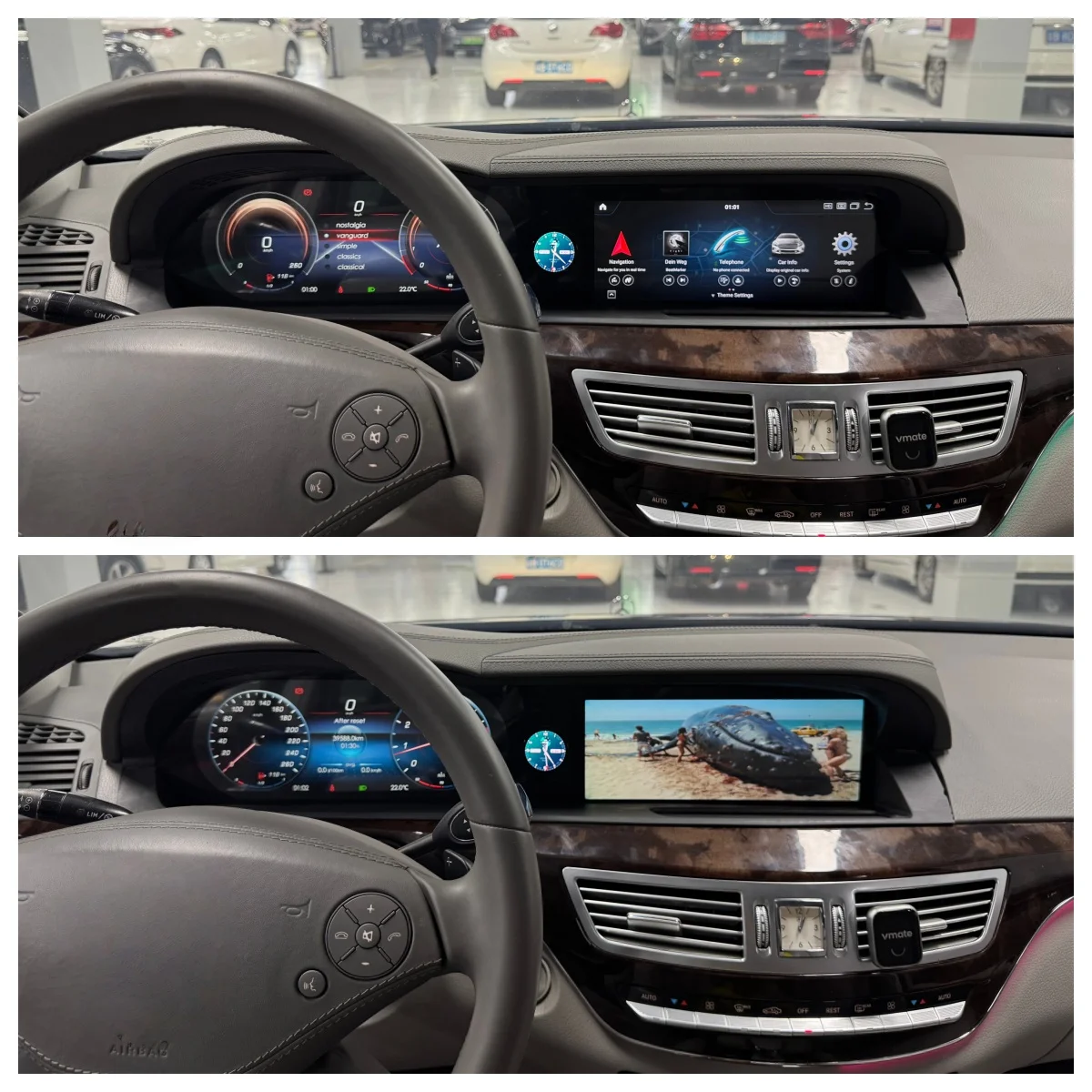 

Цифровая приборная панель для Mercedes-Benz S W221 2006-2013 с беспроводным CarPlay, двойным экраном, Android Auto, автомагнитолой, DSP и головным устройством