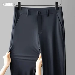 KUBRO 2023 High Quality Work Business Slacks Trousers Men's Clothing Casual Formal Straight Breathable Stretch Classic Man Pants