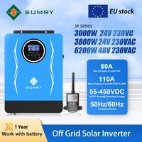 Sumry Off Grid Hybrid Solar Inverter 220V 80A MPPT Solar Charger Controller 55-450v Pure Sine Wave Inverter 3000W 3800W 6200W