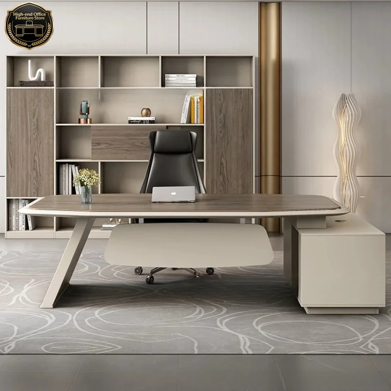 

Легкий роскошный стол руководителя, простой современный высококачественный стол для менеджера, стол для руководителя, стол и стул для кабинета генерального директора.