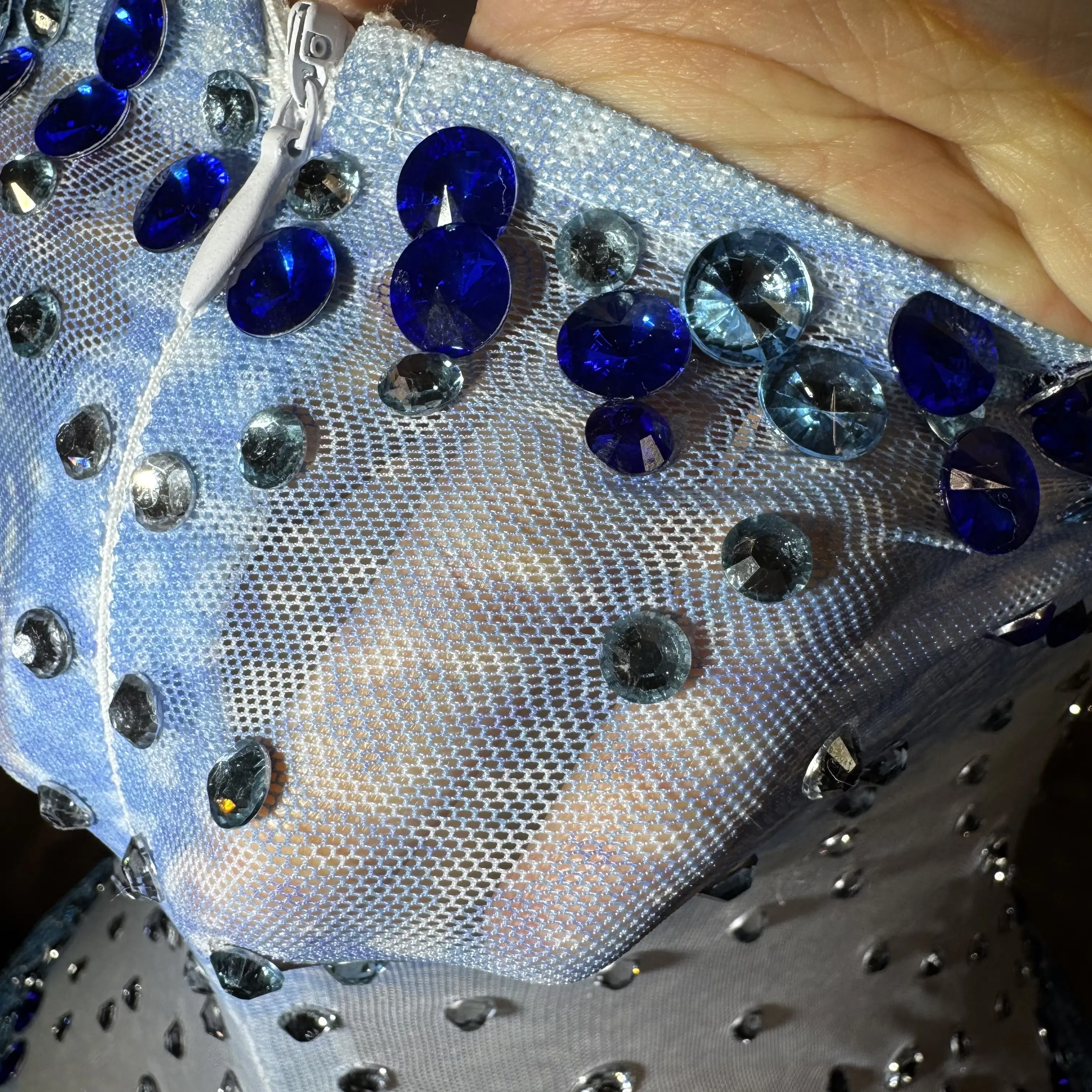 ZD Luxuriöses blaues Strass-Abendkleid mit Fransen für Damen – elegantes Quasten-Kristallkleid, sexy Party-Performance, langes Kleid 2025