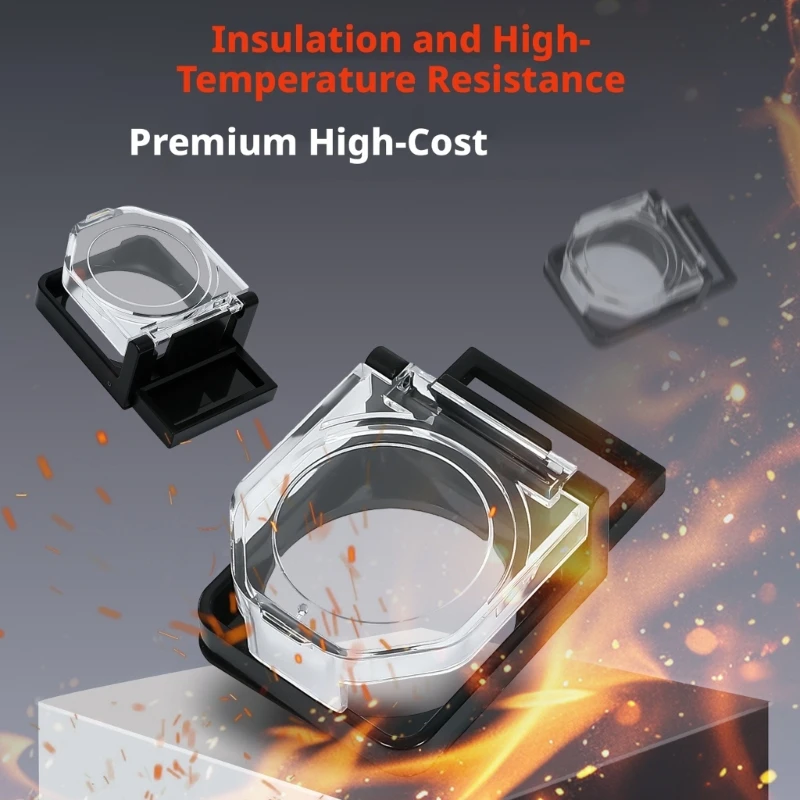 Push Button Cover with Clear Opening Lid and Spring Assisted Top, Plastic Protective Cover for Panel Button Area Dust and M4YD