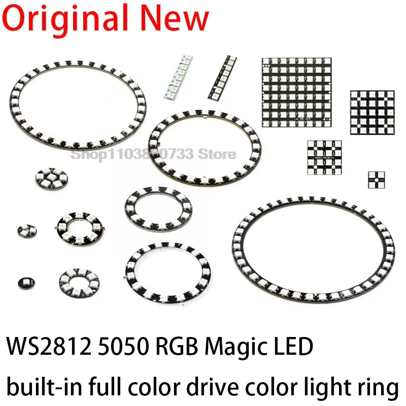 4 8 12 16 channel WS2812 WS2812B WS 2811 5050 RGB LED Lamp Panel Module 5V 1Bit 4Bit 8Bit 12Bit 16Bit 24Bit Rainbow LED Precise