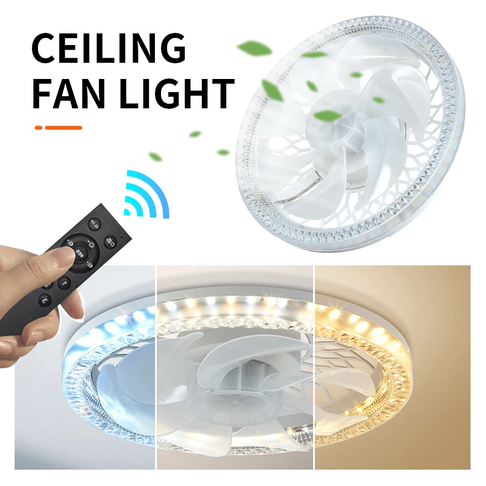 Modern Ceiling Fan Light AC85-265V With Remote Control Silent Smart For Living Room Bedroom Modern and Simple Home Intelligent