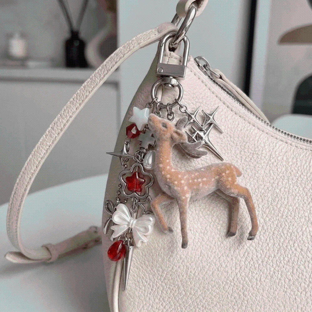 Versatile Portable Christmas Elk 3D Korean Style Phone Charms Handmade Bag Pendant Christmas Gift