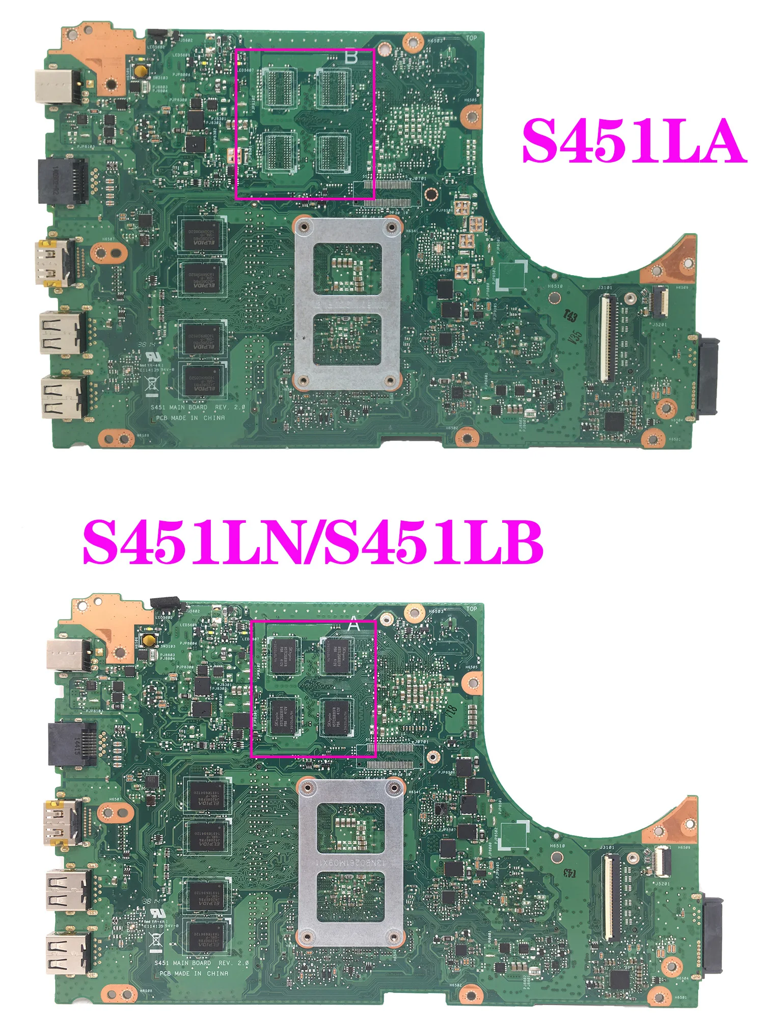 V451L Scheda Madre Per ASUS S451L S451LN S451LB S451LA S451 R451L K451L Scheda Madre Del Computer Portatile Con i3 i5 i7 UMA/PM 4GB/RAM