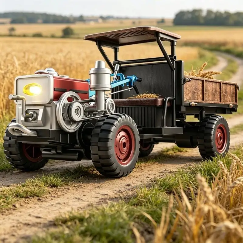 Realistic Farm Tractor Toy Featuring Wireless Remote For Kids Constructed Of Sturdy ABS Plastic A2UB