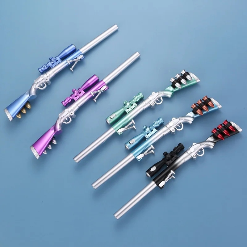 30 pcs/lot Creative Gun Shape Light Gel Pen Creative 0.5mm Black Ink Neutral Pens Gift Stationery Office School Supplies