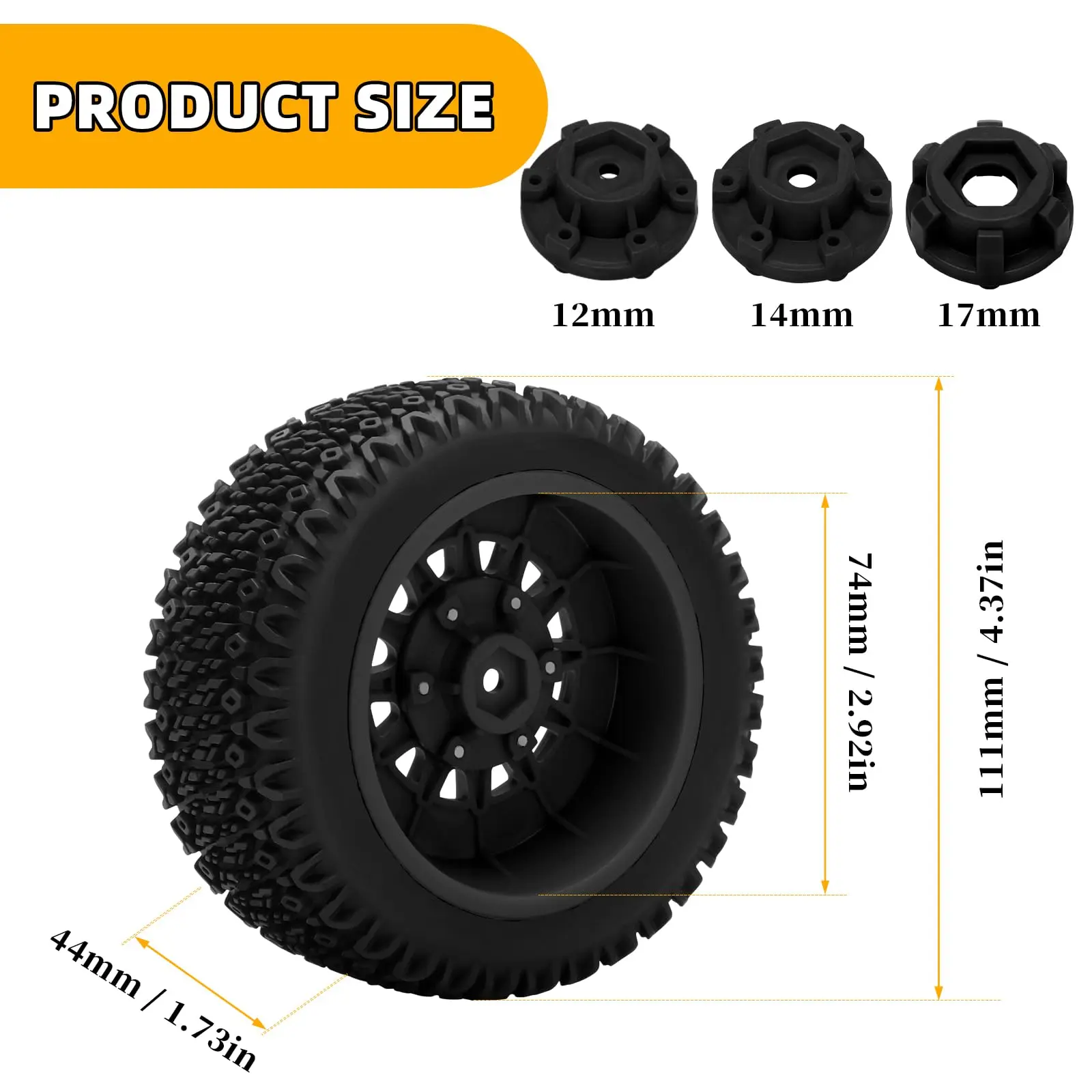 Short Course Truck Tires 12 14 17mm Hex for 1/8 1/10 Scale RC Car Truck Monster ARRMA Traxxas Slash HPI VKAR Redcat HSP LRP