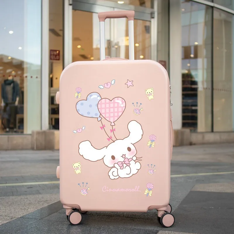 

Cute Cinnamoroll Suitcase Sanrio Kawaii Anime Portable Travel Trolley Case Universal Wheel Fashion Password Luggage Girls Gifts