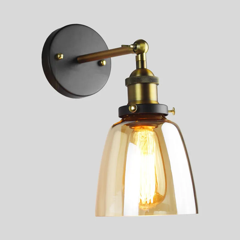 Bedroom Wall Lamp Glass Hallway Wall Light Indoor Wall Lighting Kitchen Bar Wall Sconce Free Bulbs E27 Screw Holders