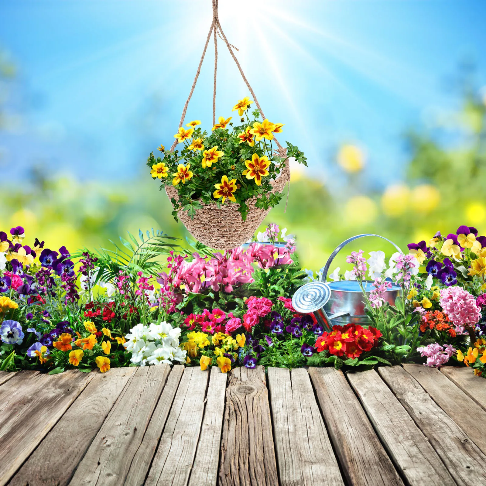Maceta colgante de hierba tejida hecha a mano, maceta decorativa en forma de cono, balcón, jardín, exterior, ahorro de espacio, soporte para plantas de pared