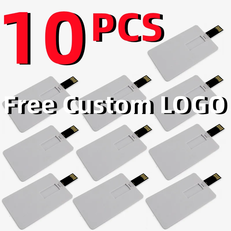 

10PCS/lot Free Custom Company LOGO Credit Card Model USB2.0 Flash Drive 4GB 8GB 16GB 32GB 64GB 128GB Memory Stick