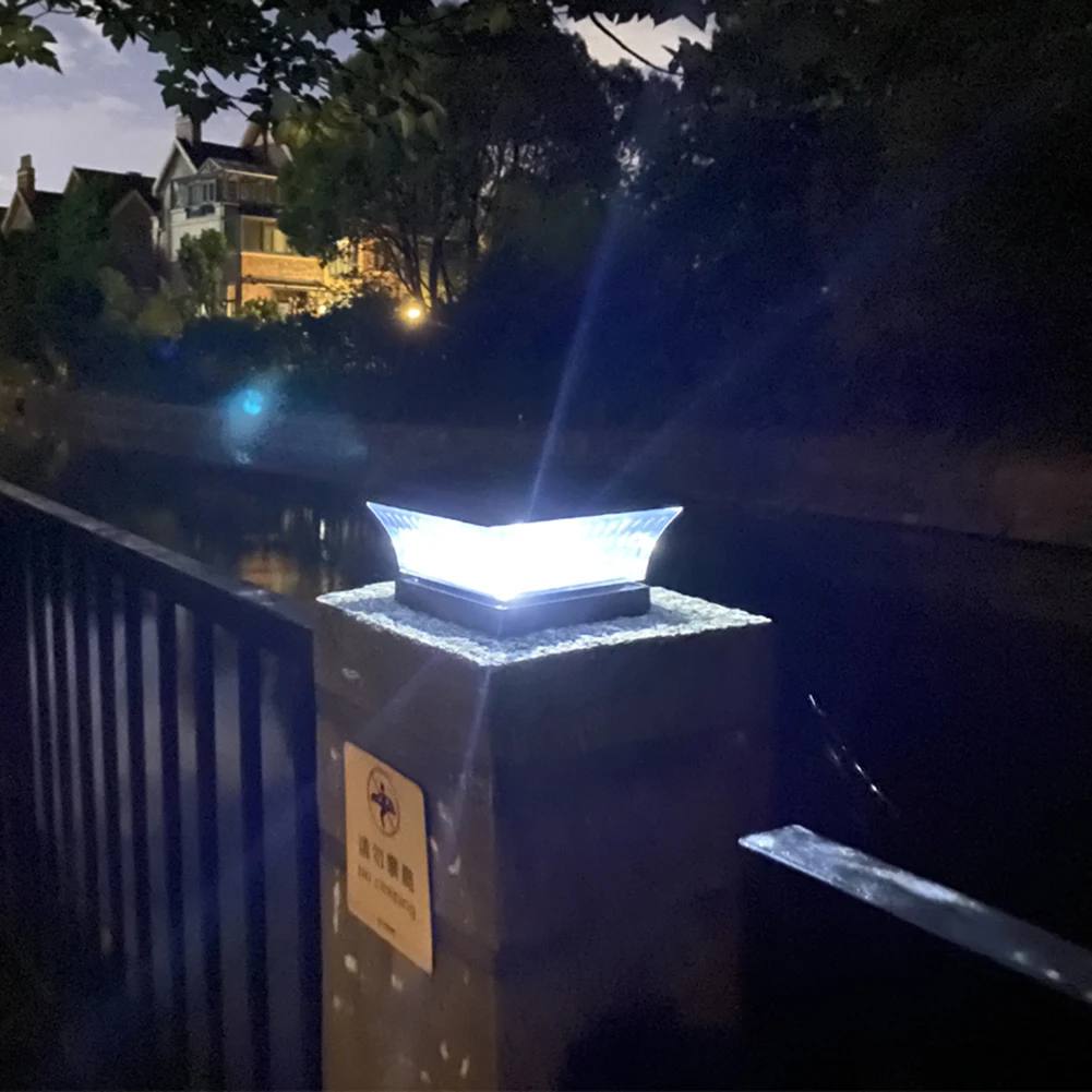 Solar Light Fence Gate Pillar Head LED Lamp Waterproof Outdoor LED Post Deck Cap 800mAh Patio Fence Gate Street Lamp 6500K/2800K